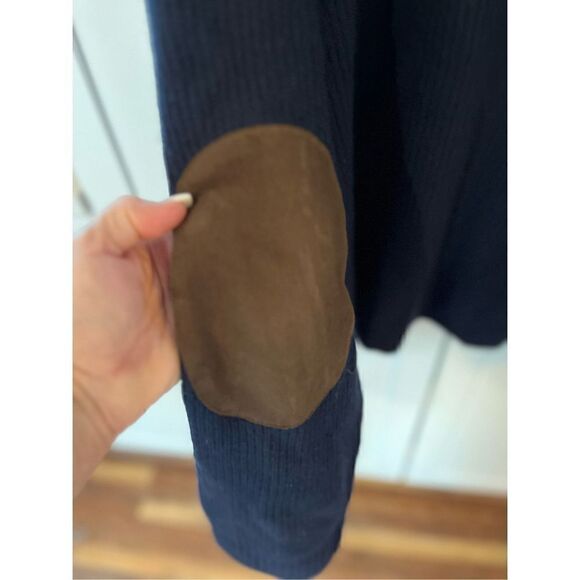 Jos A Bank Reserved Men’s Full Zip Sweater Sz 2XL Blue Wool Elbow Patches - Picture 6 of 11